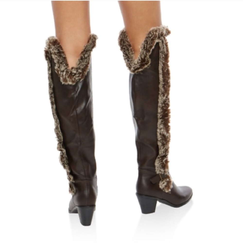 ❤️BRAND NEW❤️ brown boots leather with fur
